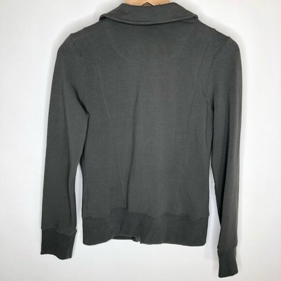 Old NAVY Smokey Grey Moto Asymmetrical Zipup Stretchy Pocket Sweater Jacket Coat - Picture 3 of 14